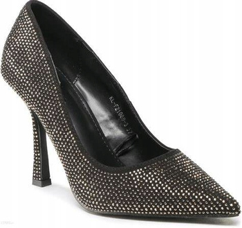 Szpilki czarne z cyrkoniami r. 37